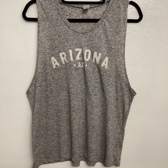 Gray Arizona Muscle Tee EUC - Picture 1 of 4